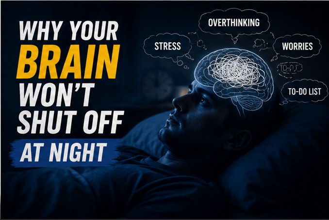 Busy mind at night educational graphic